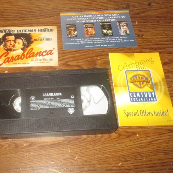 Casablance (VHS, Original from 1943 but remastered in1998 on this tape) - Picture 3 of 9